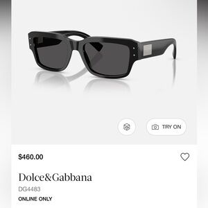 Dolce & Gabbana Black Rectangular Sunglasses with Case